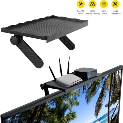 Adjustable Screen Top Shelf TV Buddy Organizer Holder Computer Monitor Desktop Screen Top Shelf Home Office Storage Rack Shelf