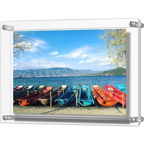 Pack/5units) Custom 24x36" Wall Mounted Acrylic Lucite Floating Frame, Plexiglass Gallery Frames for Artwork and Posters