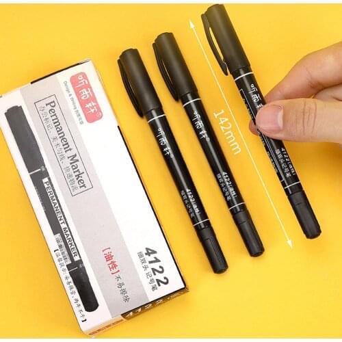 Waterproof Fadeless Twin Tip Permanent Marker Pen Fine Point Waterproof Ink Thin Nib Crude Nib Black Ink Fine Color DIY Tools