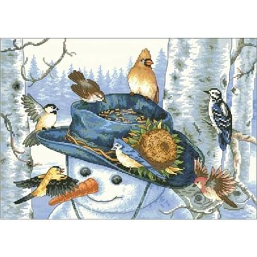 Little snowman patterns Counted Cross Stitch 11CT 14CT 18CT DIY wholesale Chinese Cross Stitch Kits Embroidery Needlework Sets