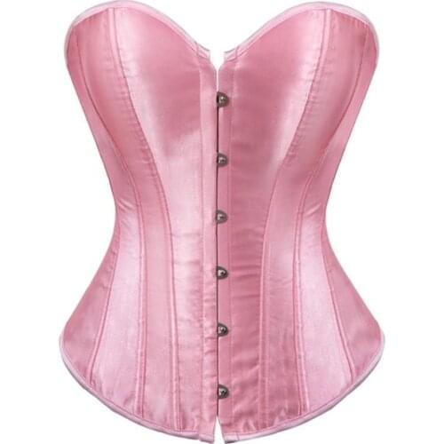 S-6XL Satin Overbust Corsets Plus Size Sexy Gothic Lingerie Bustiers Body Shaper Corset Tops for Women