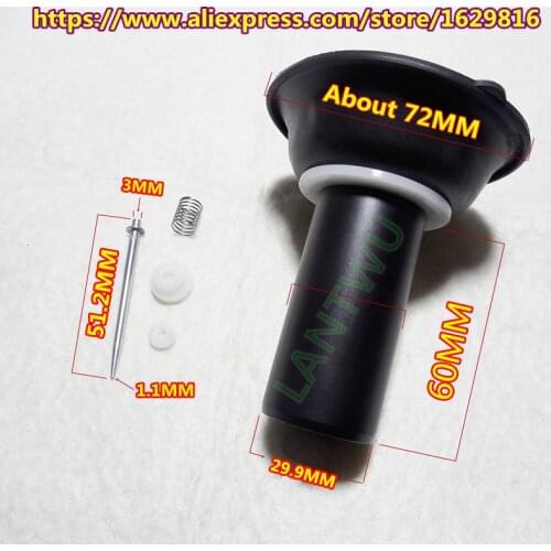 1PCS $ 14.5)29.9MM diamete YM Vmax1200/VMX12 Motorbike carburetor vacuum diaphragm plunger assembly (With Jet needle)