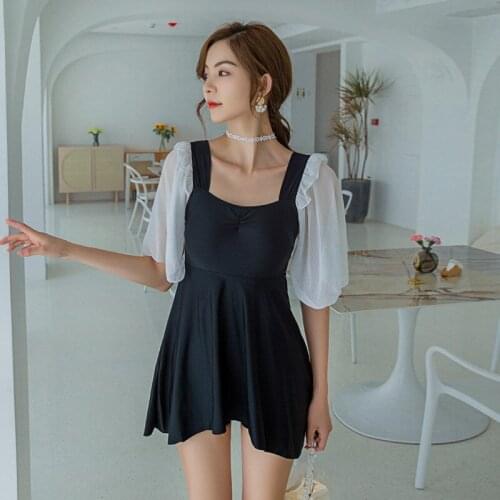 2021 New Korean Bandage Adjustable Womens Swimwear Hollow Out One-piece Suits Swimsuit Push Up Bathing Suit Swimskirt