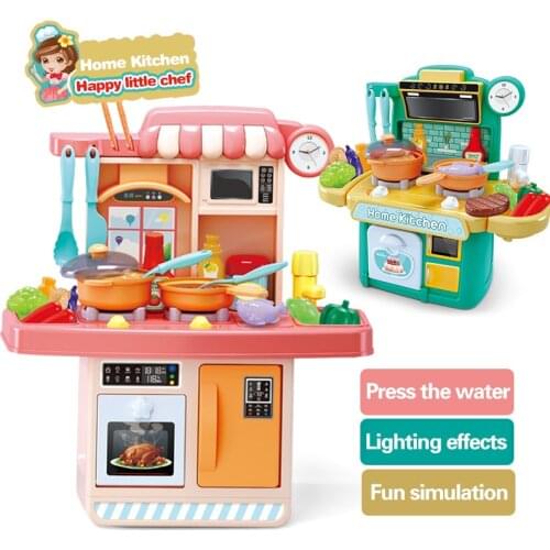 23/26Pcs Kid Kitchen Toys Simulation Kitchen Toy Spray Water Dinnerware Pretend Play Kitchen Cooking Table Set Childrens Gift