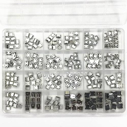 240PCS/BOX 24 Models Micro USB Connector Socket Jack For MP3/4/5 100%NEW Free shiiping