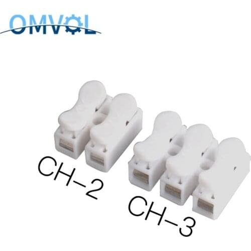 5PCS CH-2 CH-3 Spring Wire Quick Connector 1P 2P 3P G7 Electrical Crimp Terminals Block Splice Cable Clamp Easy Fit Led