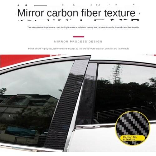 6pcs Pillars Column Decorative Sticker Trim For BMW 1 3 5 series X1 X3 X5 X6 Window Panel Exterior Carbon fiber Look Accessories