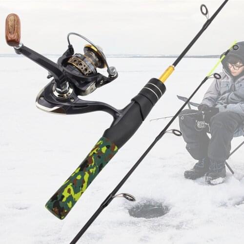 61cm Winter fishing Rod Reel Combos carbon Spinning Ice fishing rod and reel set Childrens beginner fishing rod pesca
