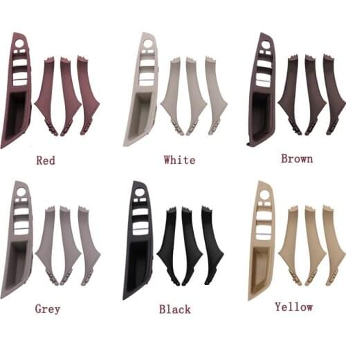 Car Styling 4pcs Interior Window Lift Switch Panel Door Handle Trim Black Grey Yellow For BMW 5 series F10 F18