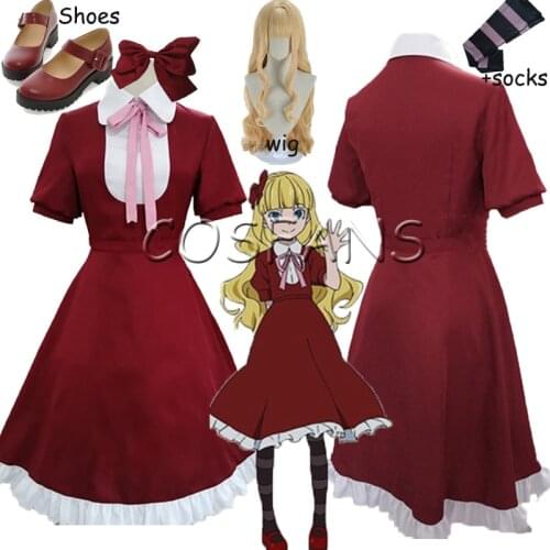 Bungo Stray Dogs Alice cosplay costume Red dress uniform Halloween costumes Anime clothes outfits cosplay wig And shoes sock