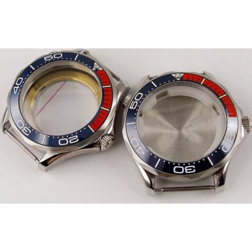 BLIGER Steel 41mm Watch Case fit NH35A NH36A MIYOTA 8215 8205 821A ETA 2836 MINGZHU 2813 Seeing Glass Back Unidirectional Bezel