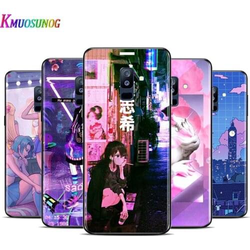 Vaporwave Glitch Anime For Samsung Galaxy A9 A8S A8 A7 A6S A6 A5 A3 A750 Plus 2018 2017 2016 Star Phone Case