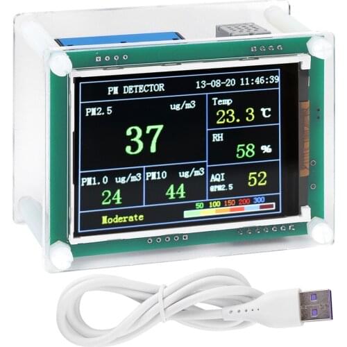 PM2.5 Detector LED Household Air Quality Testing Tools Vehicle Environment Monitoring Accessories A1 Communication 2.8in