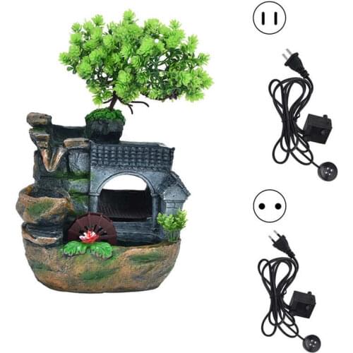 Rockery Flowing Water Desktop Fountain Feng Shui Waterscape for Home Office Bedroom Desk Decor