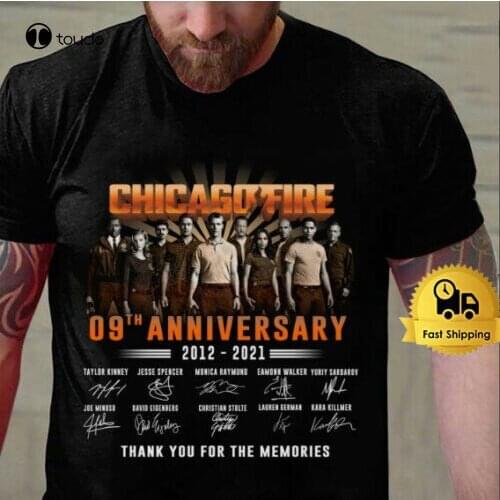 New Chicago Fire 08 Anniversary 2012-2021 T-Shirt Cotton Tee Shirt