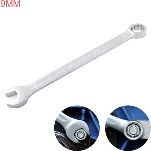 9MM Chrome Vanadium Steel Dual Heads Ratchet Wrench Dual-use Wrench Combination Spanner Open End Plum End Spanner for Repairing