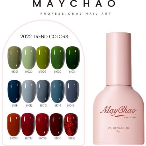 MAYCHAO 60 Colors 12ml Nail Gel Polish Set UV Vernis Semi Permanent Primer Top Coat Varnish Gel Nail Art Manicure Gel Polishes