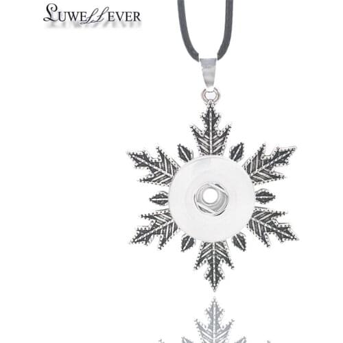 Hot Fashion Interchangeable Metal Leaves Ginger Necklace 002 12mm 18mm Snap Button Pendant Necklace Charm Jewelry For Women Gift