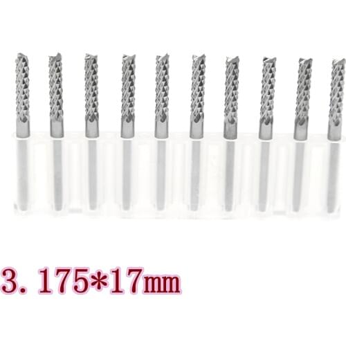 HANGXIN 10pcs / lot 3.175mm Carbide Cutting Machine PCB End Mills, CNC Carpenter Router End Mills, Metal Engraving Machine
