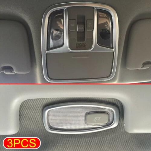 Chrome Molding Interior Reading Light Lamp Cover Trim Fit For Kia Sportage QL 2016 2017 2018 Accessories 3Pcs