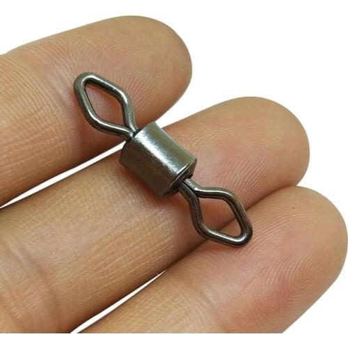 INFOF 500/1000pcs Fishing Swivels Rolling Swivel Diamond Eye #14-#3/0 Carp Hook Connector Feeder Fishing Accessories