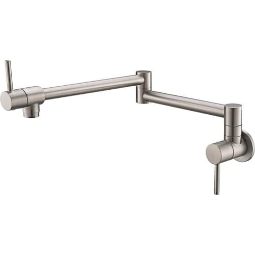 Kitchen sink faucet into the wall single cold tap washbasin dish basin tap folding double-handle switch tap