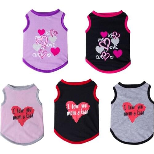 Summer Pet Cat And Dog Clothes Love Print Dog Vest Shirt Small Dog Clothing Ropa Perro Pet Supplies Accessories