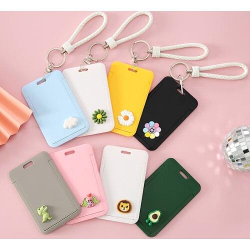 Fashion Business Card Holder Women Id Cover Cute Cartoon Credit Bank Bus Tag Holders Children Girls Boys Keychain Badge Case New