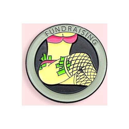 Fashion Creative Round Badge Cartoon Sexy Girl Show Metal Enamel Brooch Personality Lapel Backpack Jewelry Accessories Gift