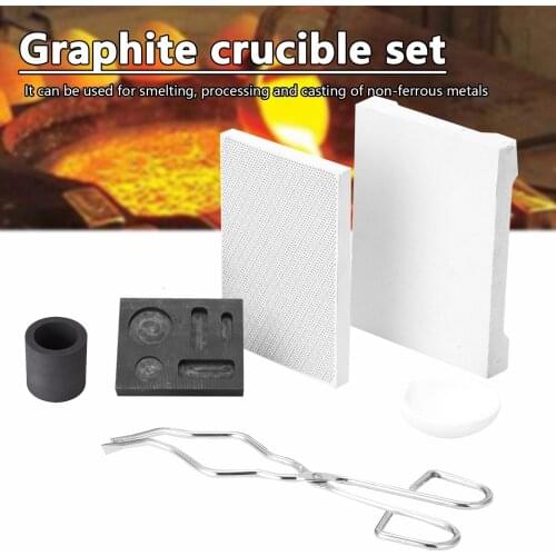 4pcs Graphite Crucible Set Ingot Mold Set Graphite Torch Melting Casting Kit temperature&Corrosion for Gold Silver Copper