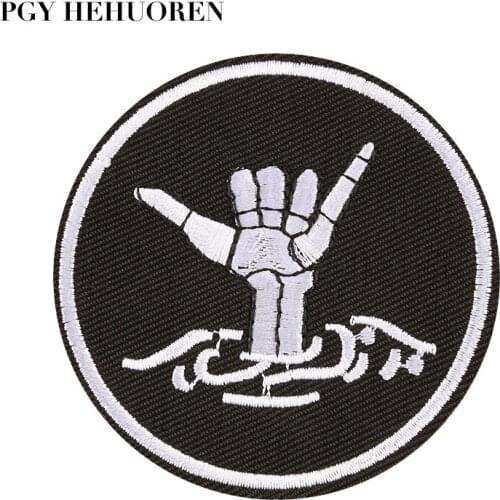 PGY Clothing patch iron embroidery finger pattern badge DIY design sewing machine ironing back tape stickers pocket decoration