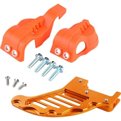 NICECNC Front Fork Leg Shoes Cover Rear Brake Disc Guard Protector For KTM 125-530 XCW/XCF-W/EXC/EXC-F/SX/SXF/XC/XCF/6 Days/TPI