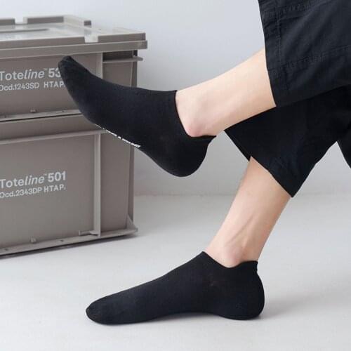 Small Ears Ankle Support Mens Boat Socks Hot Stamping Letter Invisible Socks Cotton Shallow Mouth Short Socks Men