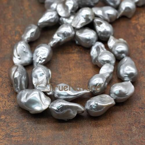 Wholesale Natural Freshwater Pearl Loose Beads Dark Grey Irregular Pearl Beads Full Strands 20*25mm BE5732