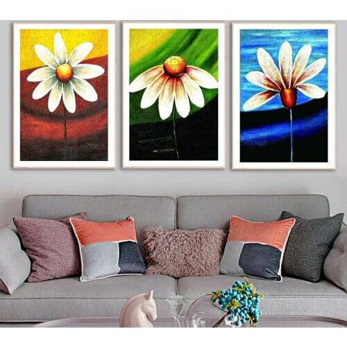 Simple Flower Plants Abstract Vintage Poster Prints Oil Painting On Canvas Wall Art Murals Pictures For Living Room Decoration