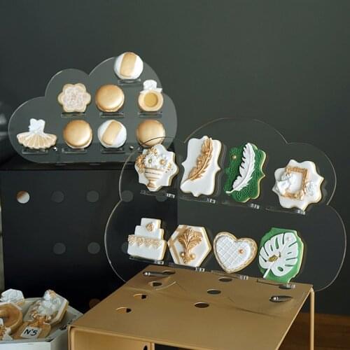 Transparent Removable Acrylic Cake Display Stand for Party Cloud Cupcake Holder Bakeware Wedding Birthday Party Decoration