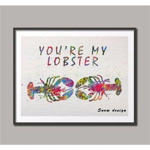 Rikivity Original You're My Lobster canvas painting Friend Wall art poster print Pictures Living Room Home Decoration hanging