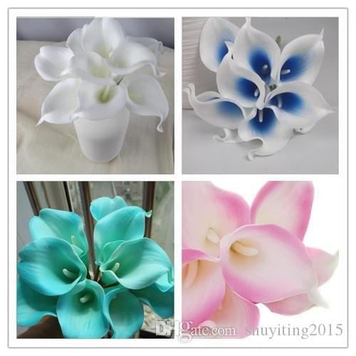 Top Photorealistic Lily Calla Artificial Bouquet Family Wedding Bridal Decoration Multi Color Farmhouse Decoration faux flowers