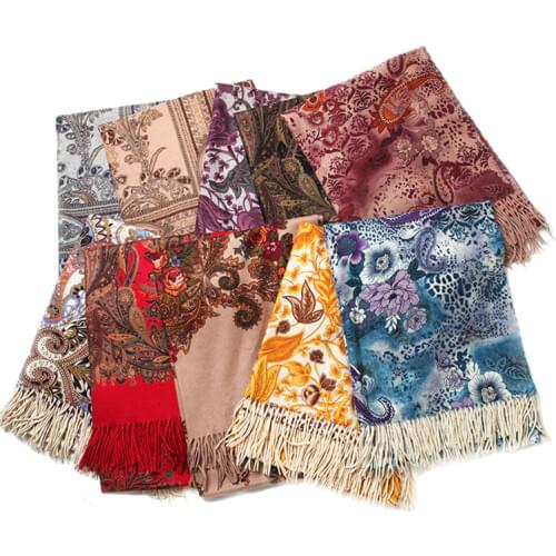Luxury 100% Cashmere Pashina Scarf Women Warm Soft Printed Blanket Cashmere Scarf Comfortable Fashion Printed Large size