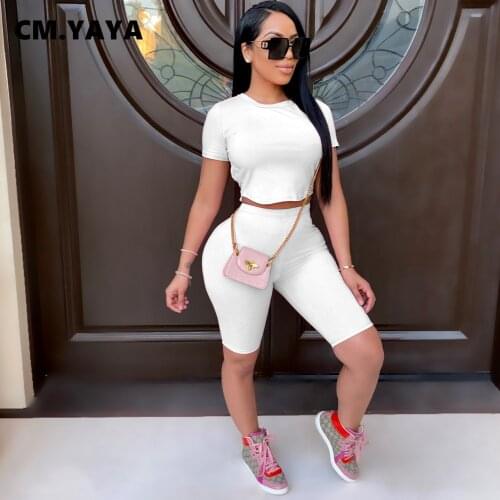 CM.YAYA Women 2 Piece Outfits Set Drawstring Backless Tee Tops and Knee Length Leggings Matching Set Active Workout Tracksuit