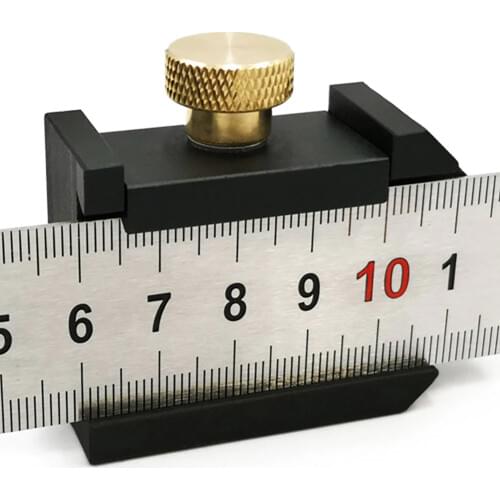 Steel Ruler Woodworking Angle Scoring Wheel Brass Locator Positioning Block Border Ruler Knife Woodworking Tools