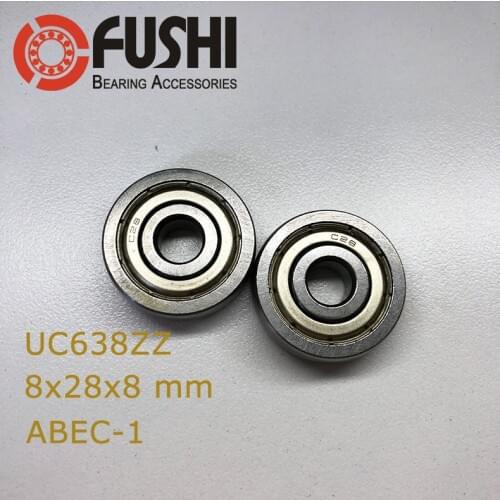UC638ZZ Bearing 8x28x8 mm ( 4 Pcs ) ABEC-1 Grade C28 CS638Z Miniature UC 638 ZZ Ball Bearings