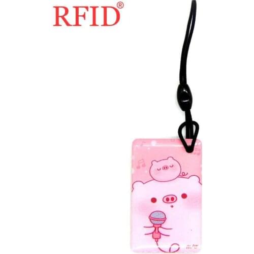 UID S50 1K 13.56Mhz Rewritable Writable Changeable NFC IC Tag Keyfob Cartoon Pattern Keychain RFID Access Control Card 1pcs