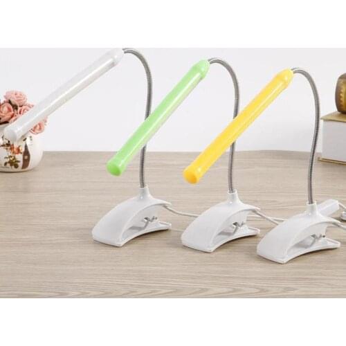 USB LED Light Portable Outdoor Home Clip On Flexible Desk Reading Lamp Table Study Book Office Work Children Night Light Bedside