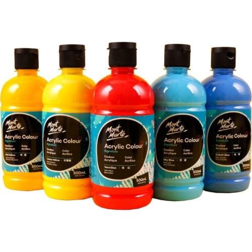 Water-resistant 500ML Professional Acrylic Paint set color Nail glass Art Painting paint for fabric Drawing Tools For Kids DIY