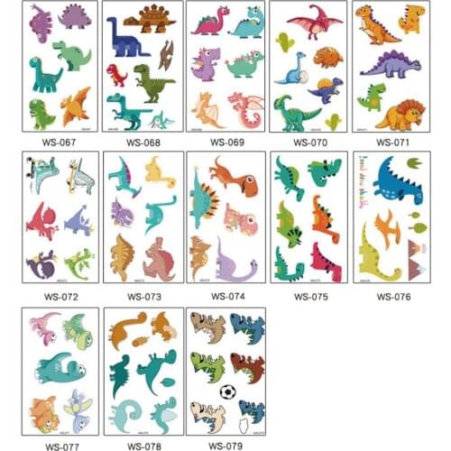 13pieces Dinosaur Temporary Tattoos for Kids Boys Girls,Kids Dinosaur Tattoos Sets, Waterproof Fake Tattoo Stickers