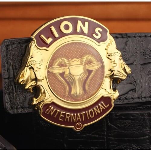Upscale high Quality lions Copper buckle belt men genuine leather Crocodile Waist Strap bull buckle Casual ceinture homme