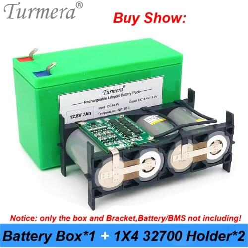 Lifepo4 Battery Storage Box 32650 32700 with 1x4 Bracket for 12V 7Ah Uninterrupted Power Supply and E-bike Battery Use Turmera A