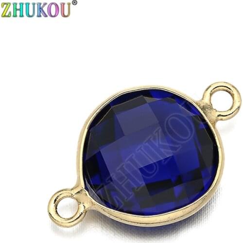 1pcs 13*21mm Charms Women Necklace Pendants Cubic Zirconia Round Connectors DIY Jewelry Findings Accessories, Model: VS284D