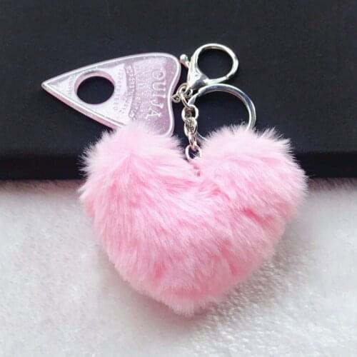 1PC Women Keychain Fashion Glitter Ouija Planchette Flatback Resin Charms Handbag Keyring with Ball